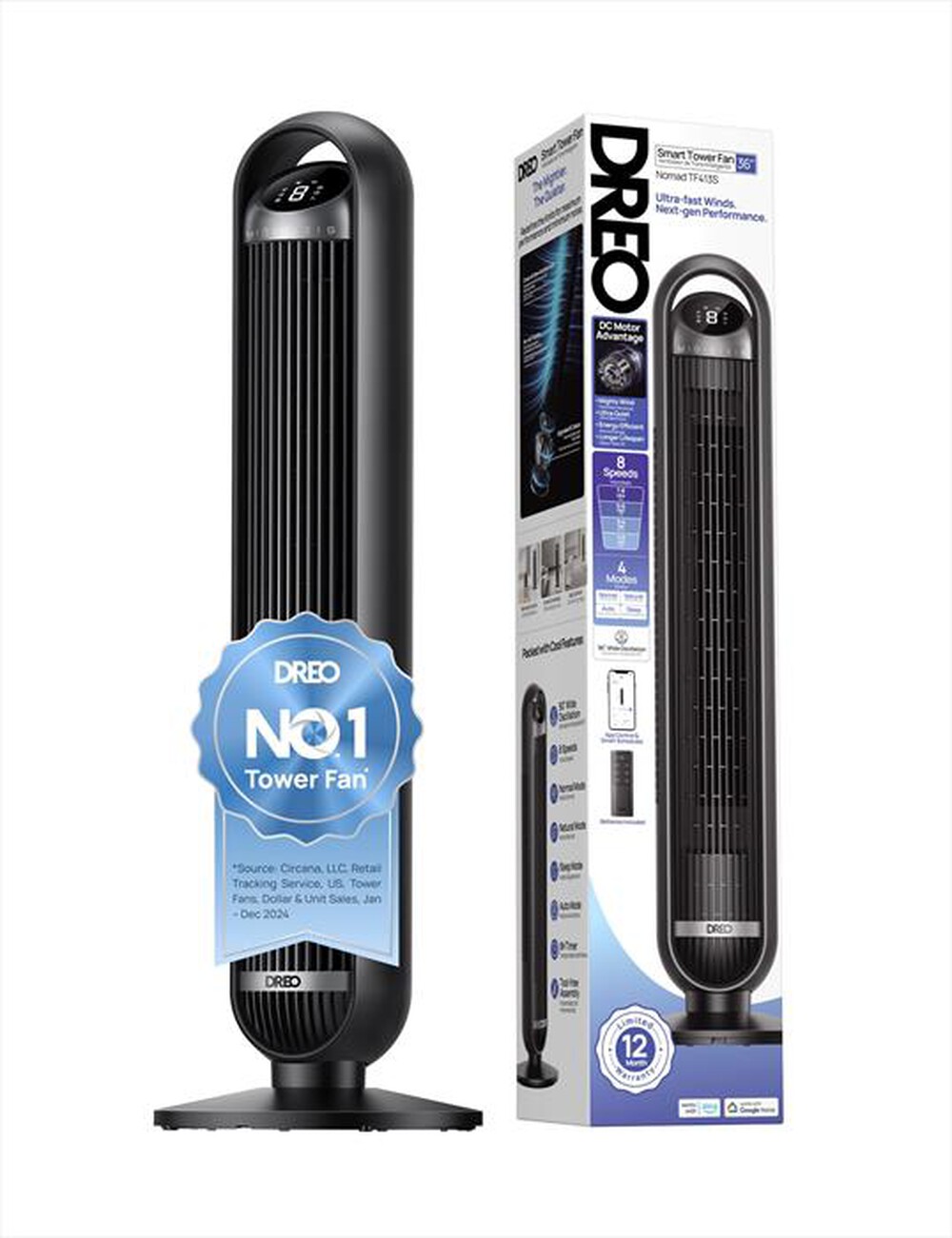 Immagine del prodotto DREO - Ventilatore TOWER FAN 413S-nero