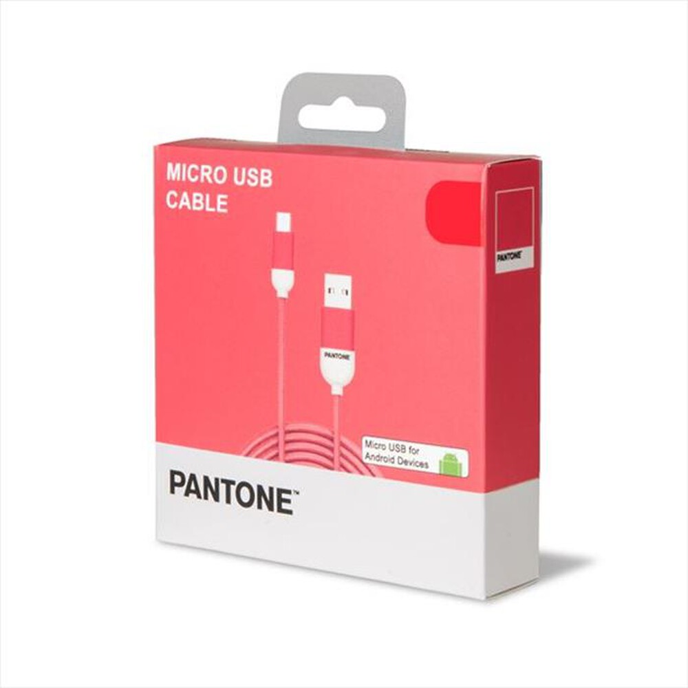 "PANTONE - PT-MC001-5P - MICROUSB CABLE 1 5 MT-ROSA/PLASTICA"