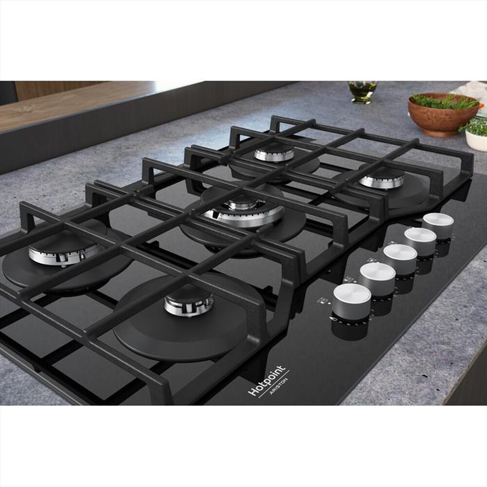 "HOTPOINT ARISTON - Piano cottura a gas HAGS 72F/BK HOB OA 5 fuochi"