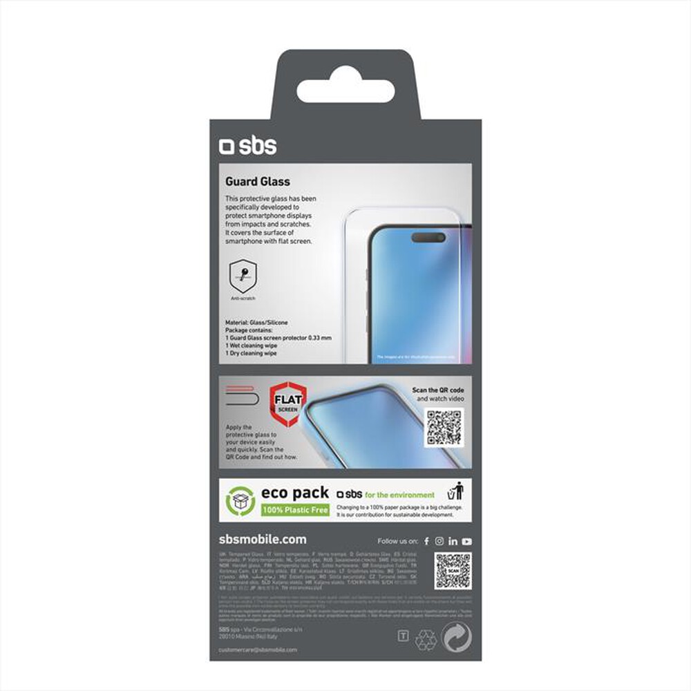 Immagine del prodotto SBS - Screenglass TESCRGLIP1667P per iPhone 16 Pro Max