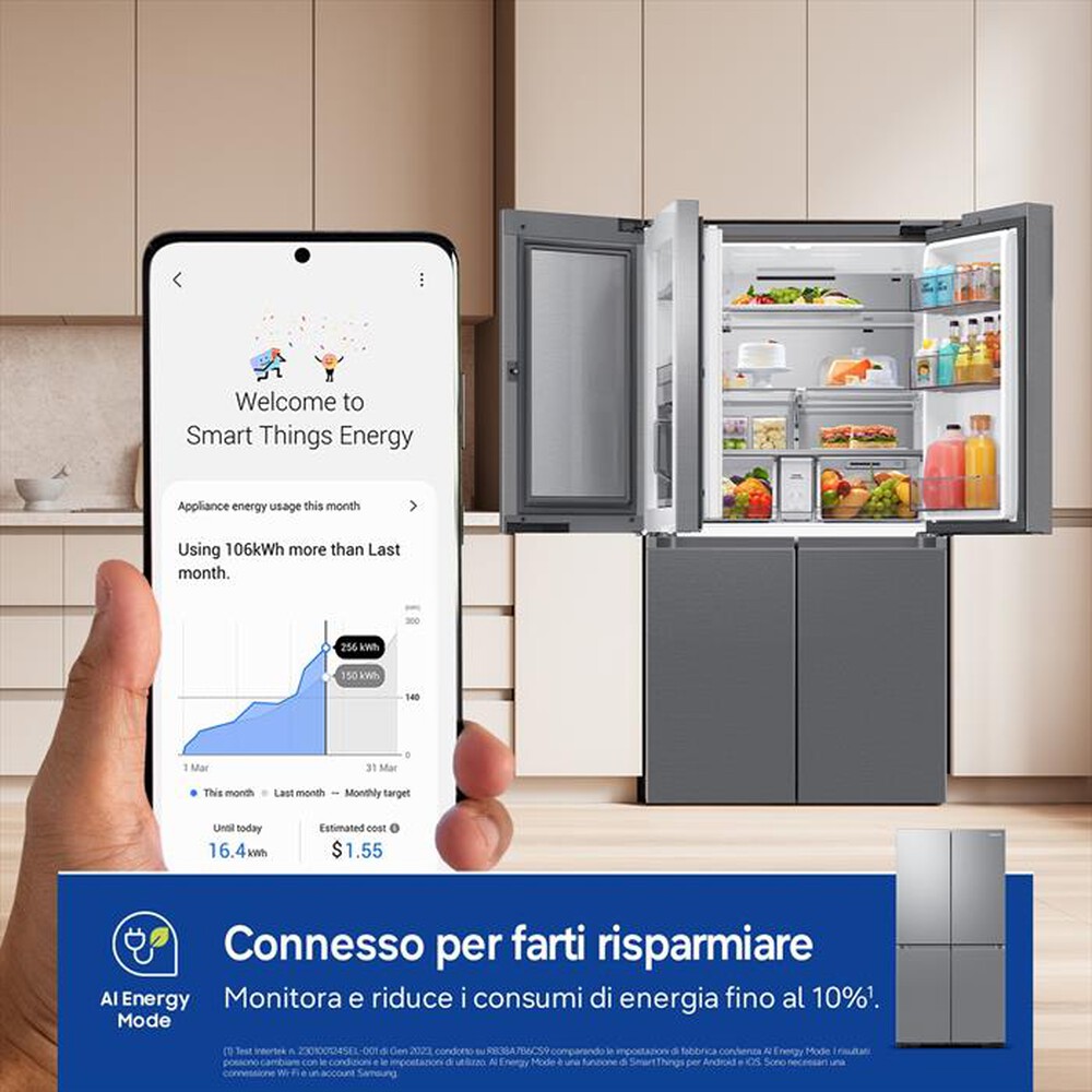 Immagine del prodotto SAMSUNG - Frigorifero 4 porte RF65DG960ESREF Classe E 647 lt-Inox Spazzolato