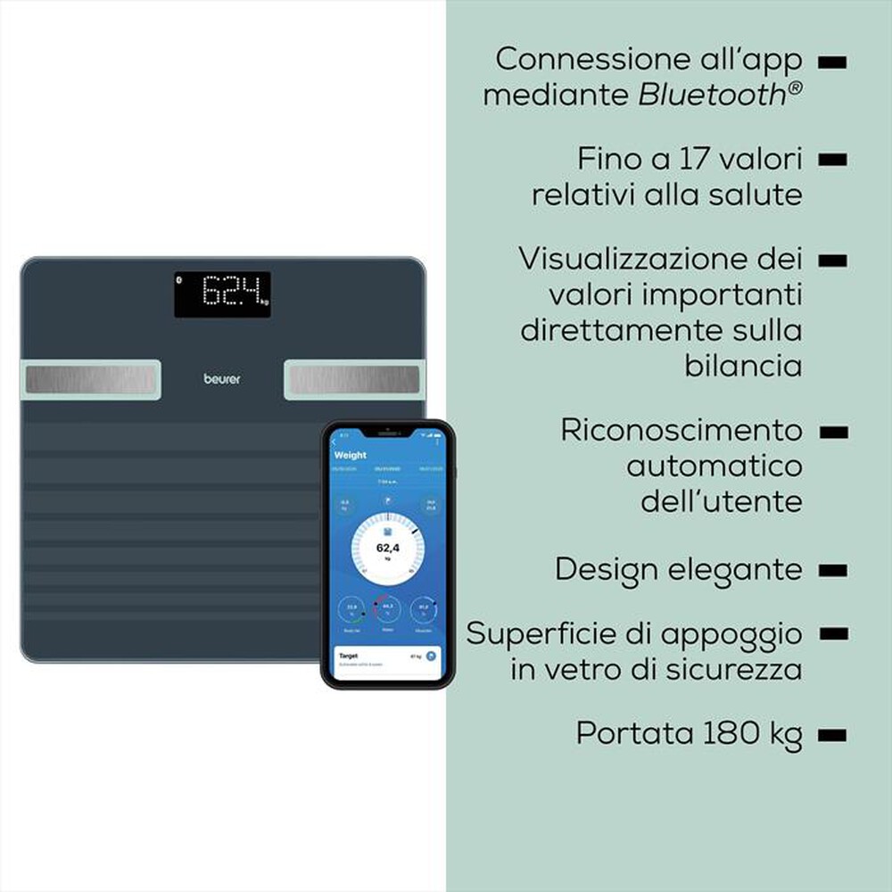 Immagine del prodotto BEURER - Bilancia diagnostica Bluetooth BF 451 LIMITED ED.-Grigio scuro