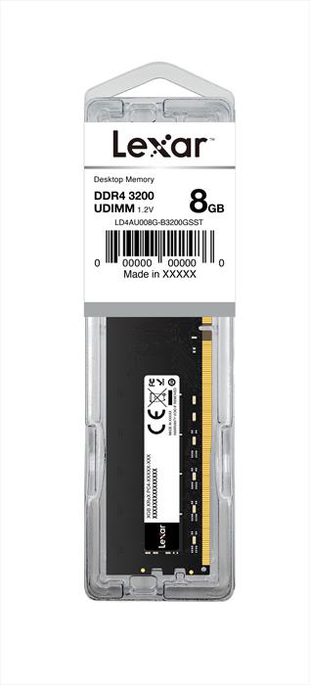 "LEXAR - Memoria per desktop 8GB DDR4 288 PIN-Black"