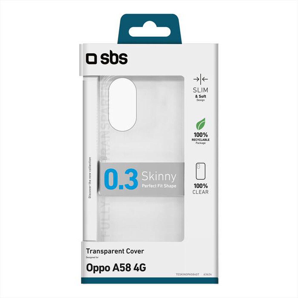 "SBS - Cover skinny TESKINOPA58T per Oppo A58 5G/A78 5G-Trasparente"
