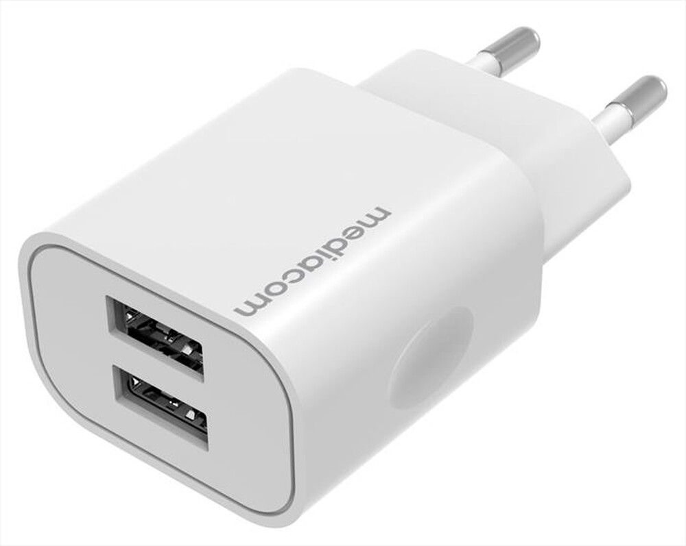 "MEDIACOM - Wall 2 USB charger-Bianco"