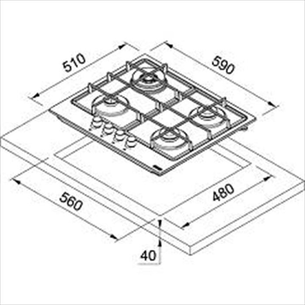 "FRANKE - Piano cottura a gas FHSM 604 4G OA E 59cm-Avena"