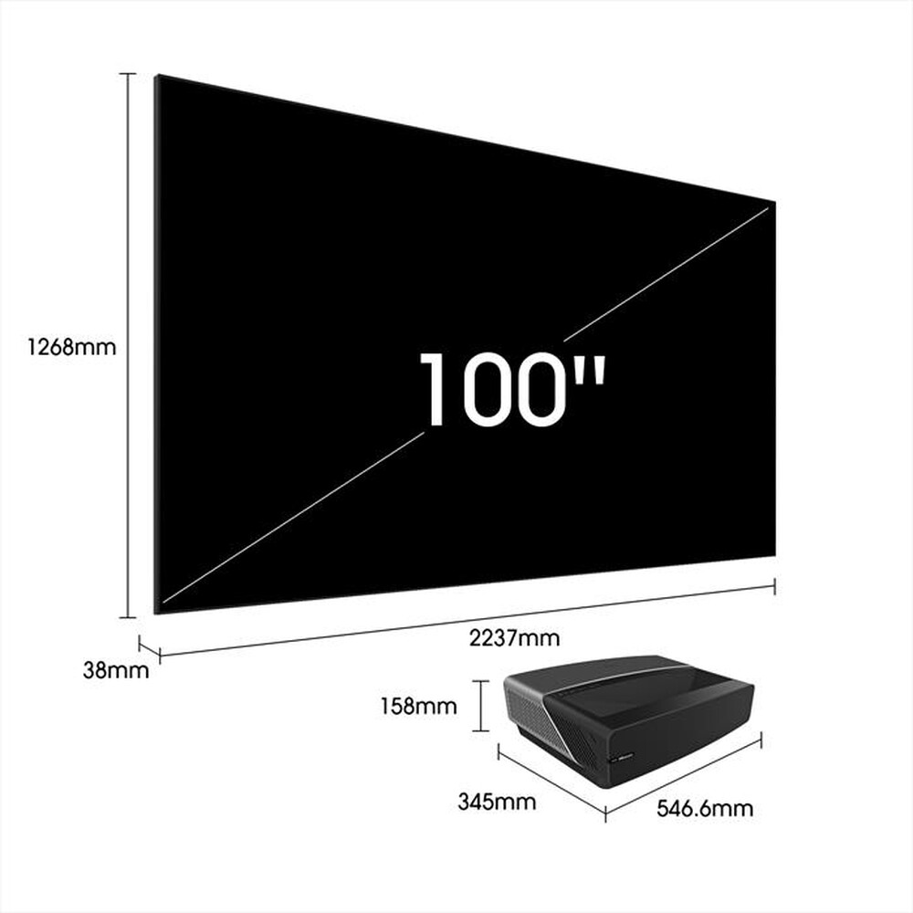 "HISENSE - Laser Tv Smart Tv 100\" 100L5F-B12 Pannello soft"