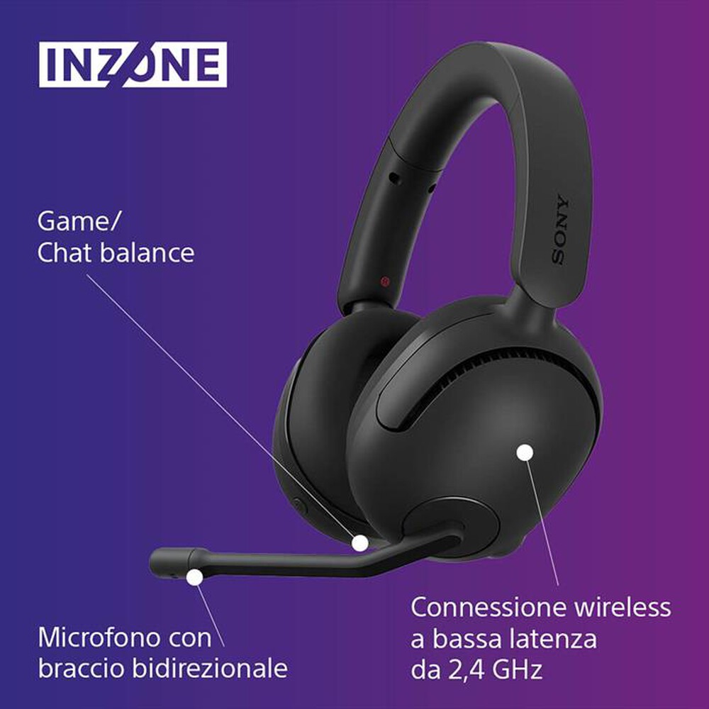 "SONY - Cuffie gaming wireless WHG500B.CE7-Nero"