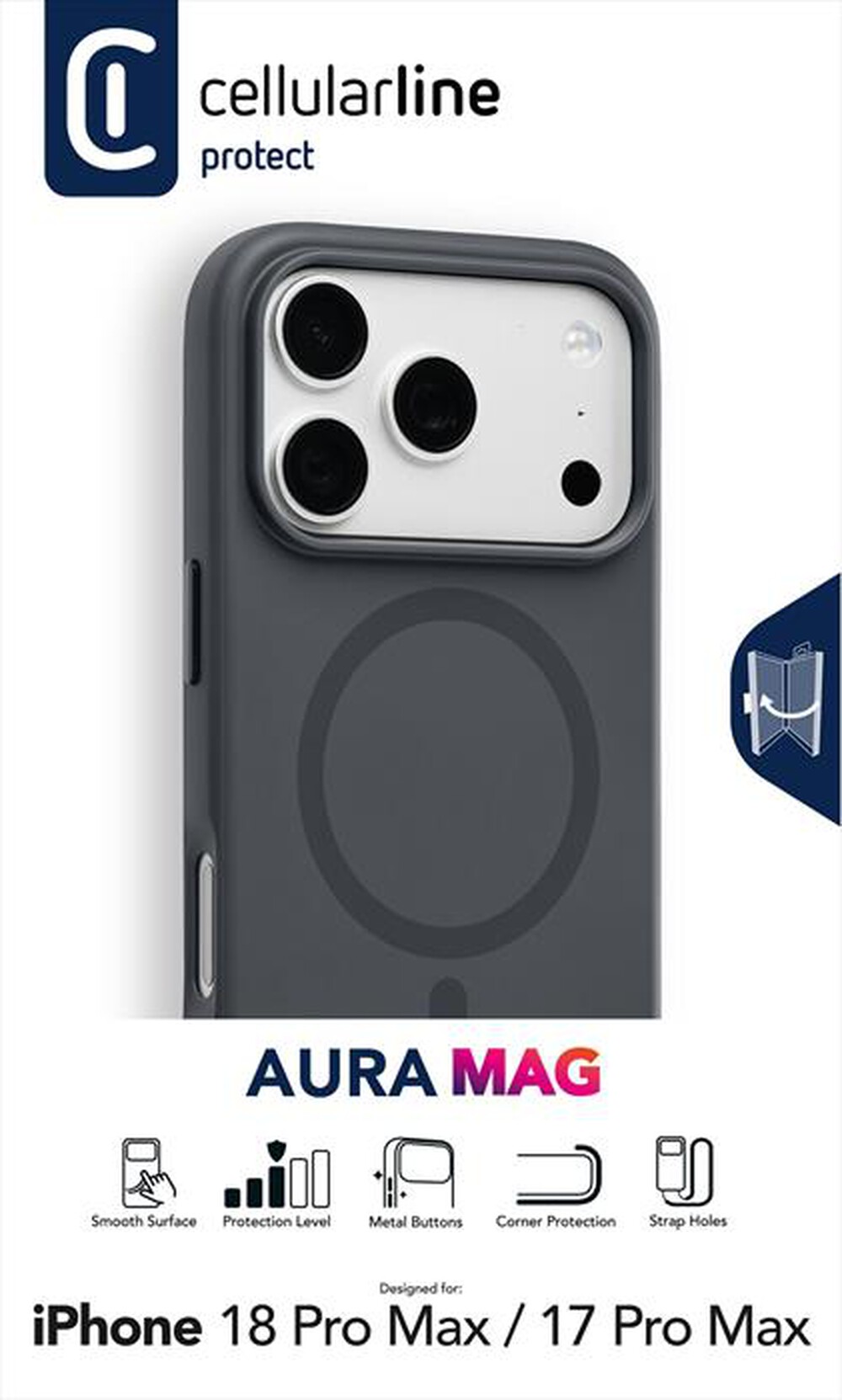 Immagine del prodotto CELLULARLINE - Cover AURA MAG per iPhone 18 Pro Max-Nero