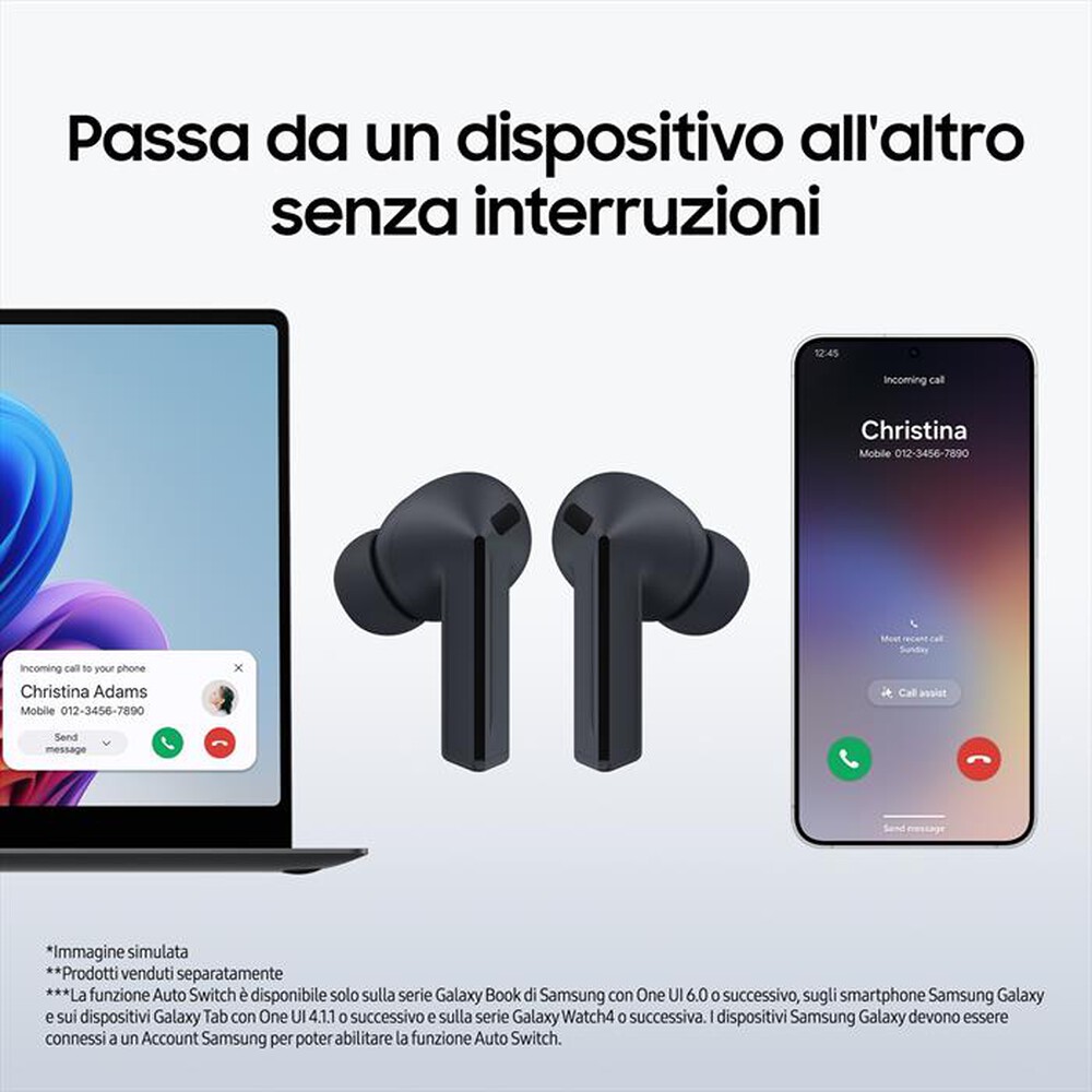 Immagine del prodotto SAMSUNG - Auricolare bluetooth GALAXY BUDS3 FE-Black