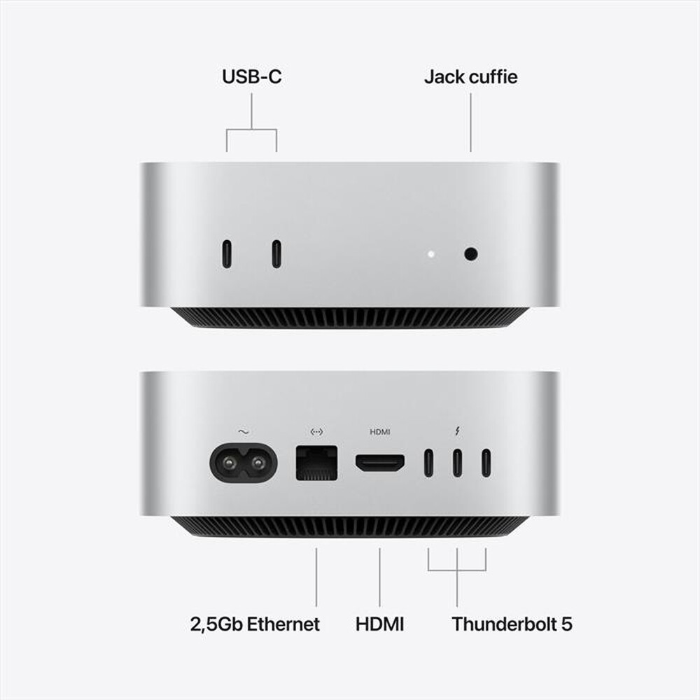 Immagine del prodotto APPLE - Mac Mini M5 Core PRO 15 CPU 16 GPU 24GB 512GB-Argento