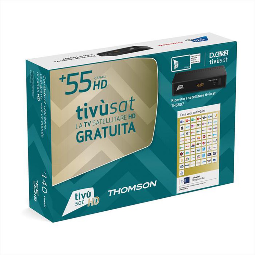 "STRONG - Decoder satellitare S2 con Tivusat HD THS807TIVU-nero"