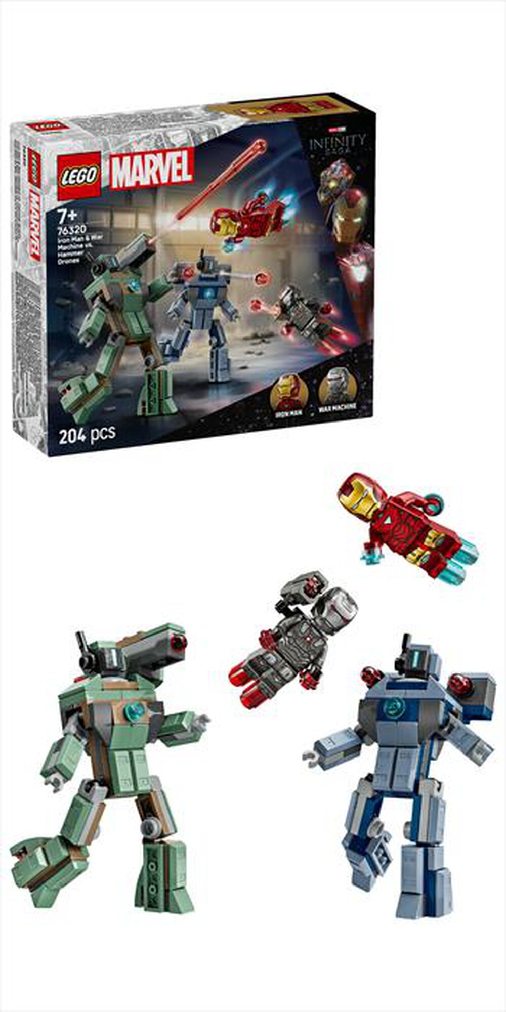 Immagine del prodotto LEGO - 76320 IRON MAN E WAR MACHINE E DRONI DI HAMMER-,