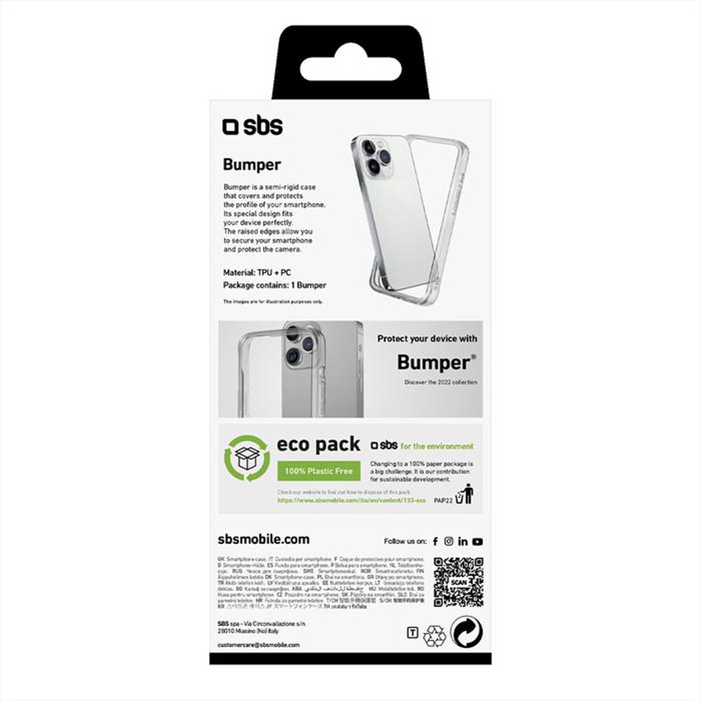 "SBS - Cover TEBUMPIP1461PT per iPhone 14 Pro-Trasparente"