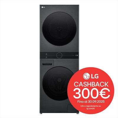 LG - Lavasciuga WASHTOWER WT1210BBF 12/10 Kg Classe A-Platinum Black