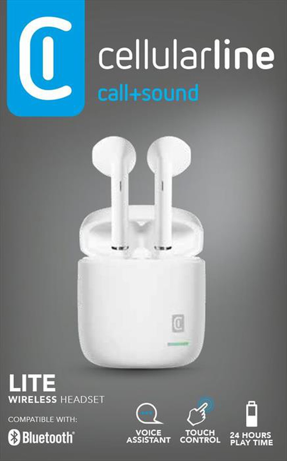 Immagine del prodotto CELLULARLINE - Auricolare Bluetooth BTLITETWSW-Bianco