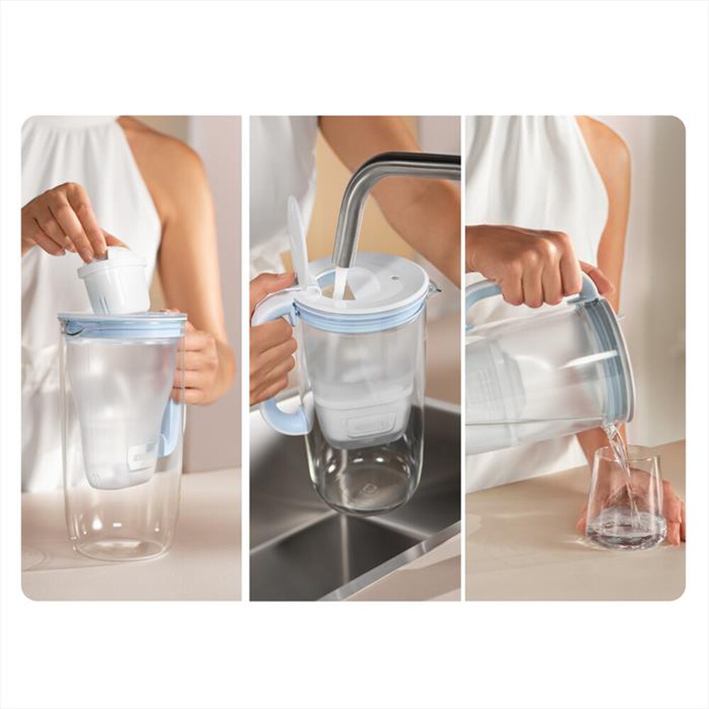 "BRITA - Caraffa filtrante CARAFFA IN VETRO-Bianco/Trasparente/azzurro"