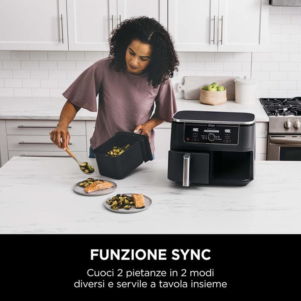 "NINJA - Friggitrice ad aria DOPPIA MAX 9,5 L AF400EU-nero"
