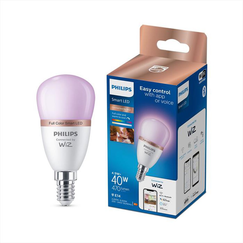 Immagine del prodotto PHILIPS - SMART LED SFERA COLOR 40W E14-Bianco