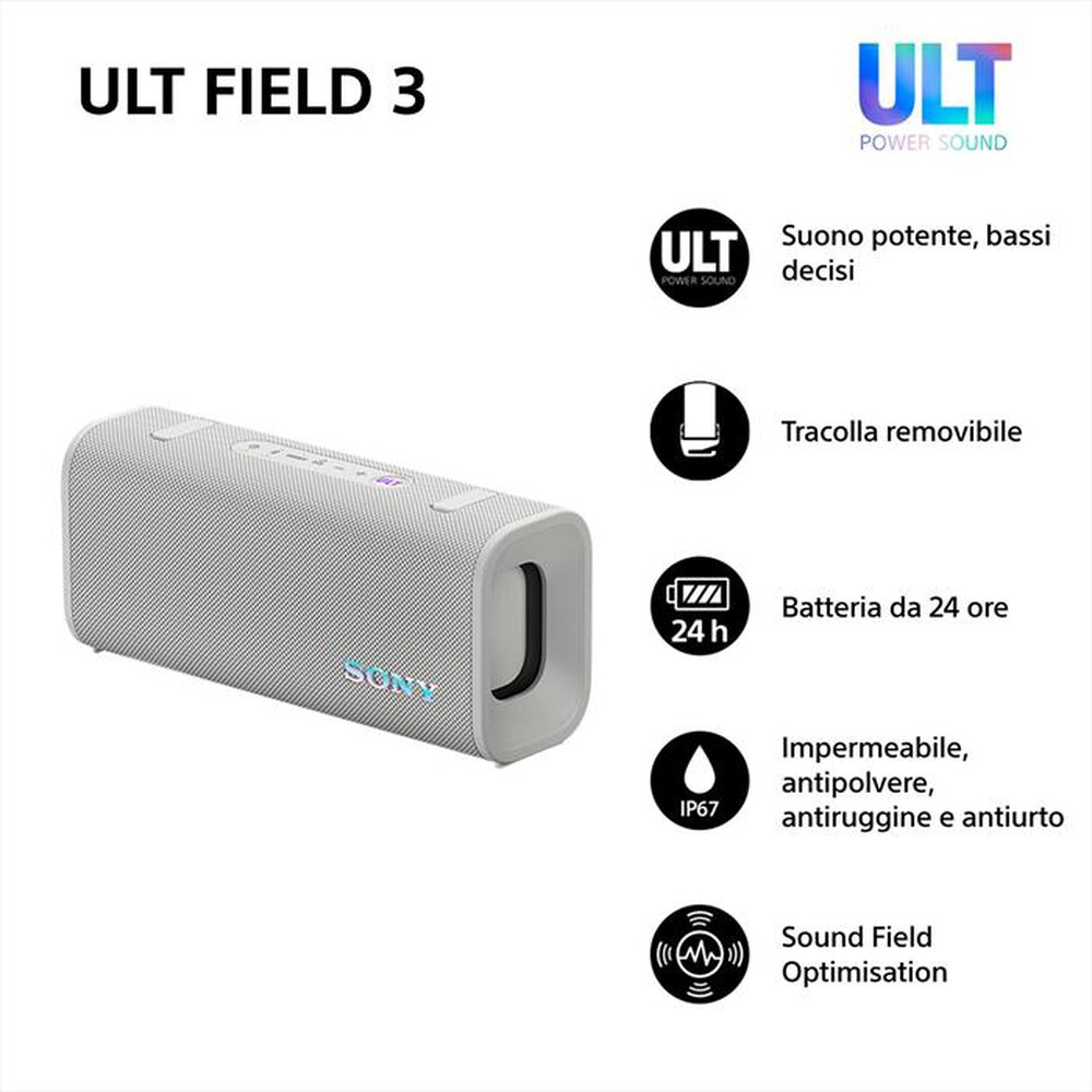 Immagine del prodotto SONY - Speaker portatile Wireless Bluetooth SRSULT30W.CE7-Bianco