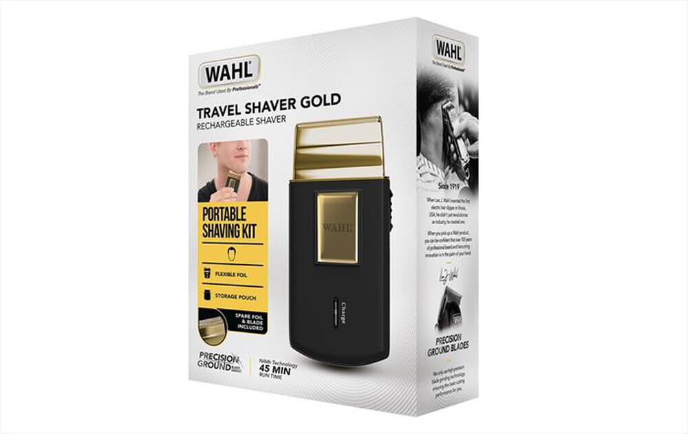 Immagine del prodotto WAHL - Rasoio ricaricabile TRAVEL SHAVER-Nero/Oro