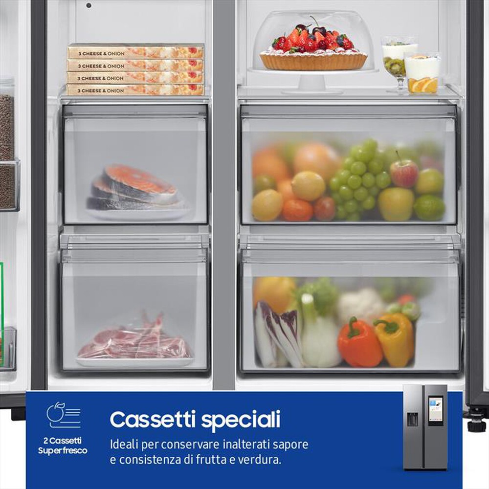 "SAMSUNG - Frigorifero side by side RS90F66BETEF Classe E-Inox Spazzolato"
