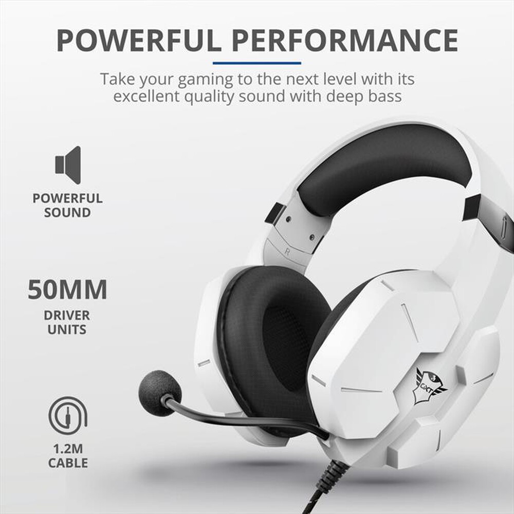 "TRUST - GXT323W CARUS HEADSET PS5-White/Black"