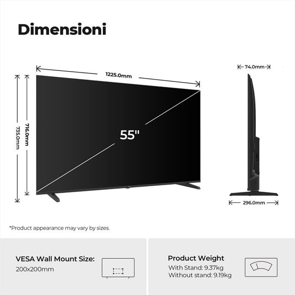 Immagine del prodotto HAIER - Smart TV LED UHD 4K 55" H55K85GUX-Nero