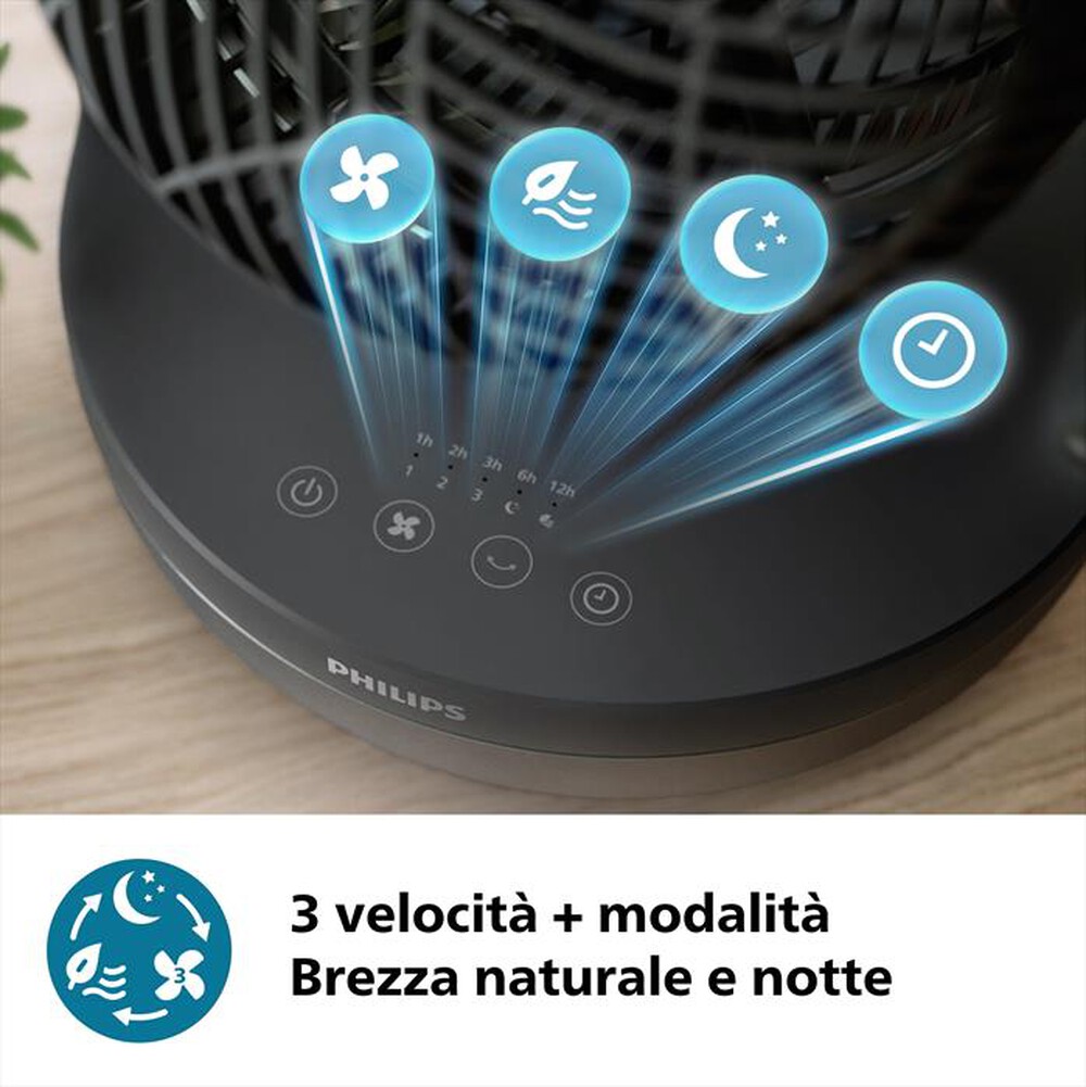 "PHILIPS - Ventilatore da tavolo SERIES 3000 CX3050/02-Nero"