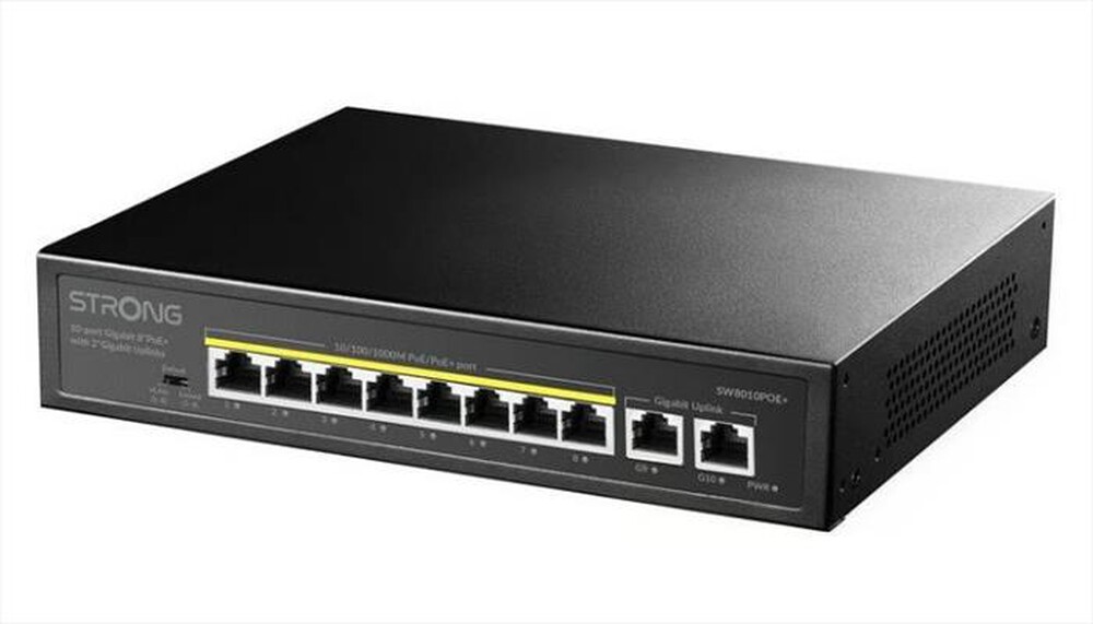 Immagine del prodotto STRONG - Switch Gigabit PoE+ a 10 porte 8P+2UPLINK ETHER-Nero
