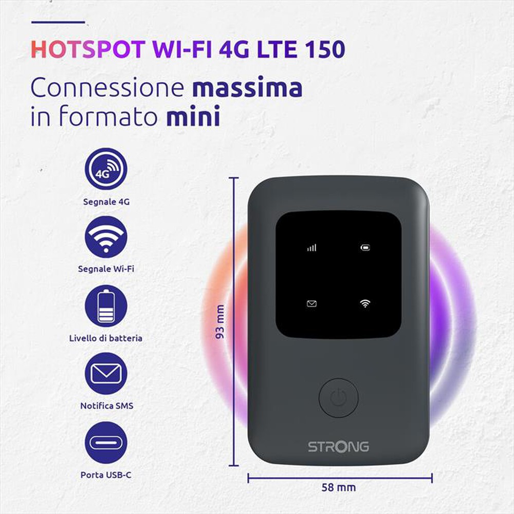 Immagine del prodotto STRONG - Router 4GMIFI150C-GRIGIO SCURO