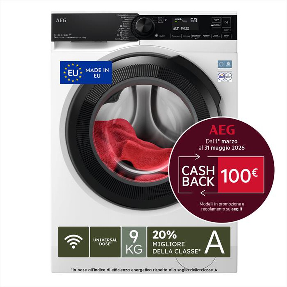 AEG - Lavatrice LR7FH94VY 9 Kg Classe A-Bianco