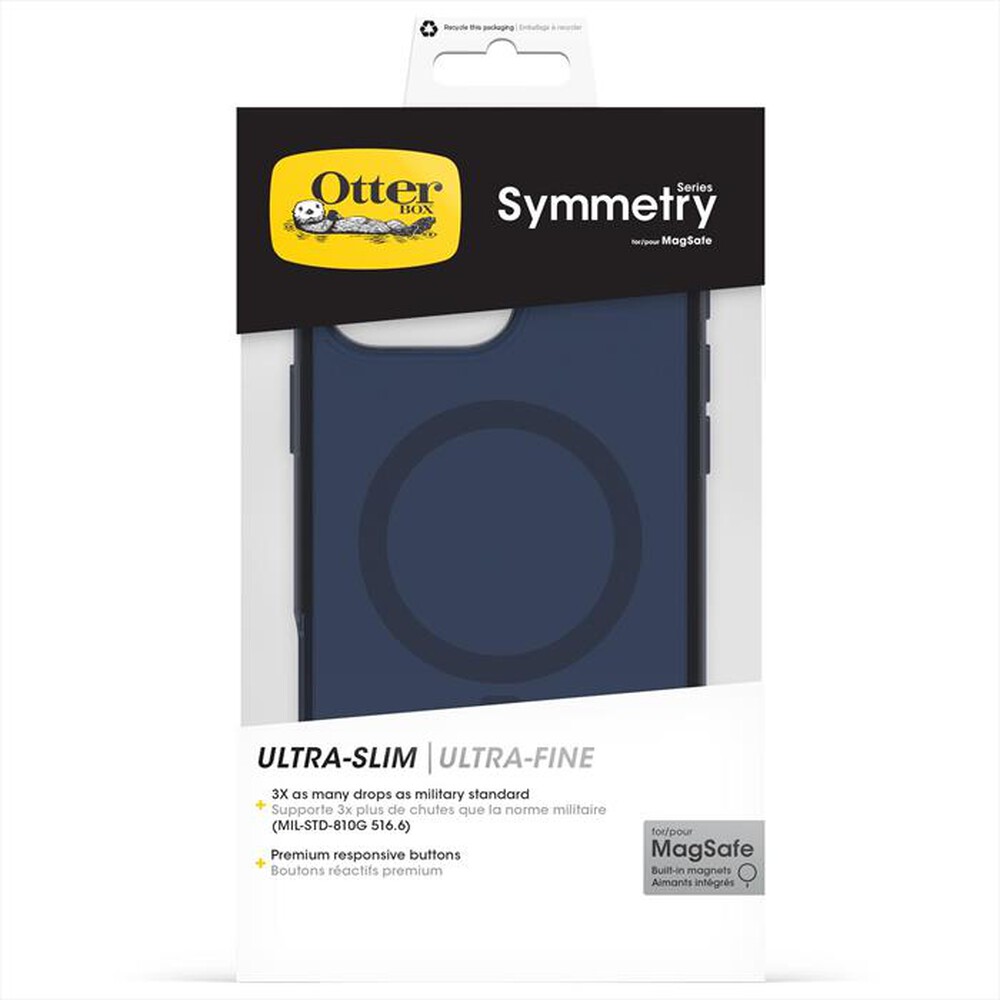 "OTTERBOX - SYMMETRY CLEAR MAGSAFE CUSTODIA IPHONE 16 PRO MAX-blu"