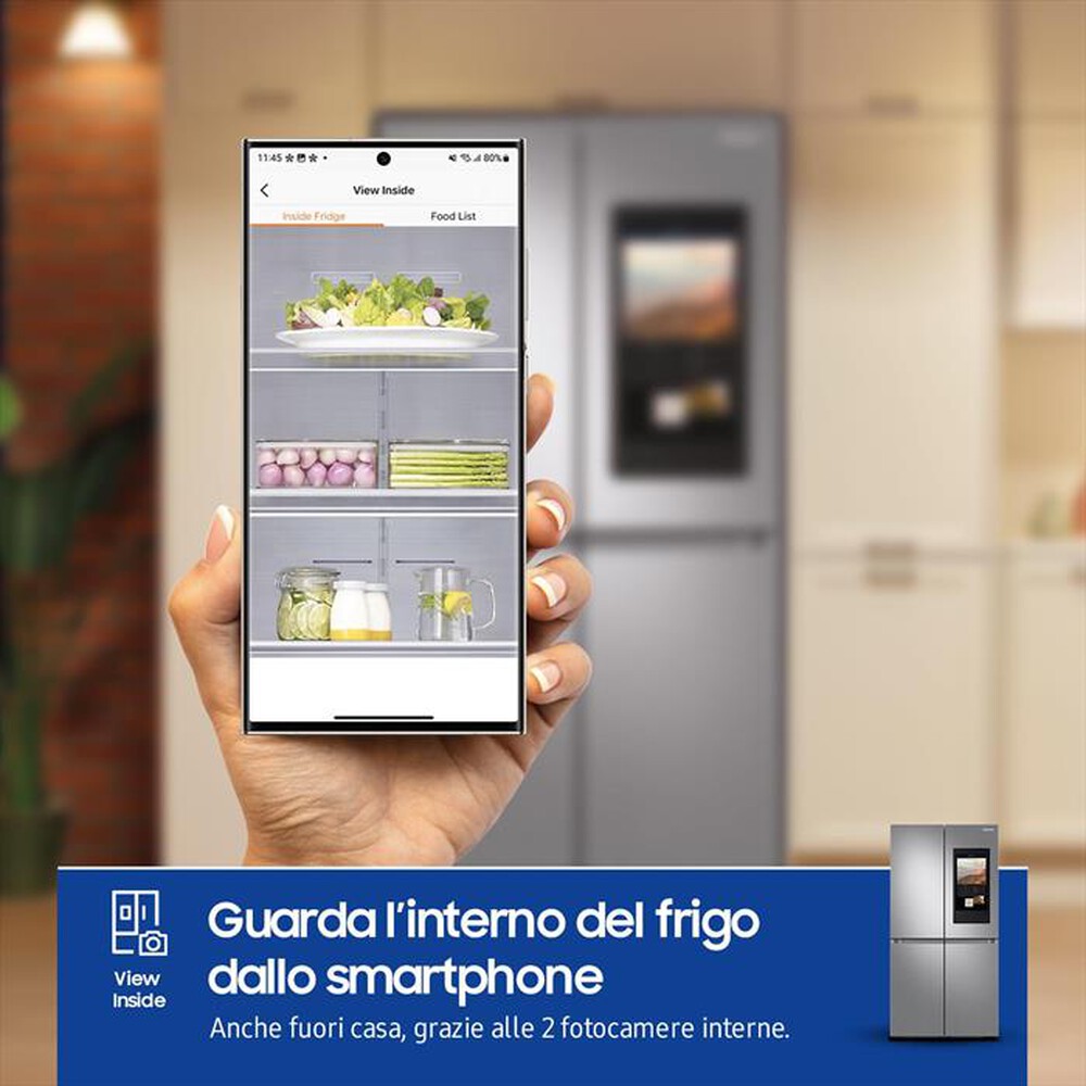 "SAMSUNG - Frigorifero 4 porte RF65DG9H0ESREF Classe E 637 lt-Inox Spazzolato"