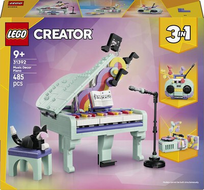 LEGO - CREATOR 3IN1 Pianoforte decorativo con gatto-31392-Multicolore