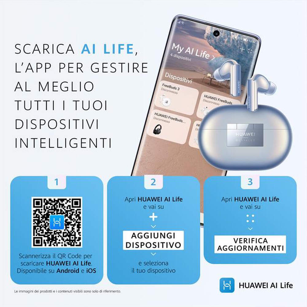 "HUAWEI - Auricolare Bluetooth FREEBUDS PRO 2-Silver"
