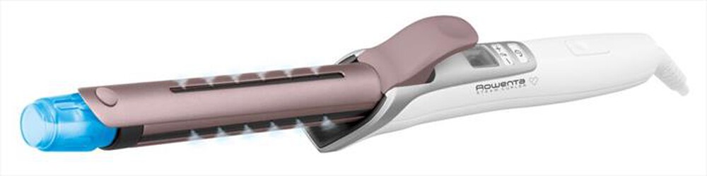 "ROWENTA - CF3810 Steam Curler Arricciacapelli a Vapore-Bianco/Rosa cannella/Alluminio"