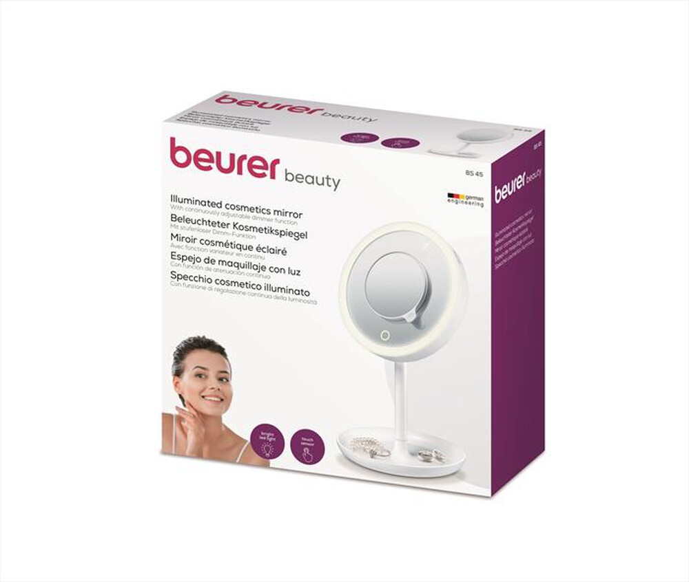 "BEURER - BS 45 Specchio cosmetico illuminato con luce Led-Bianco"