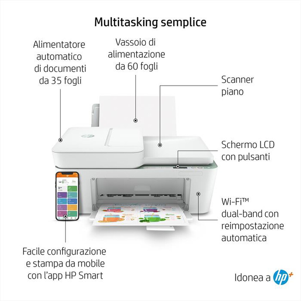 "HP - MULTIFUNZIONE DESKJET 4122E 6 MESI INSTANT INK HP+-Bianca"