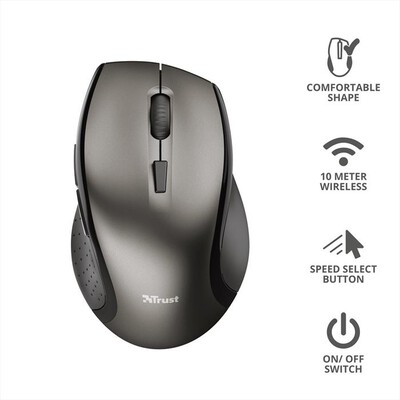 TRUST - KUZA WIRELESS MOUSE-Black