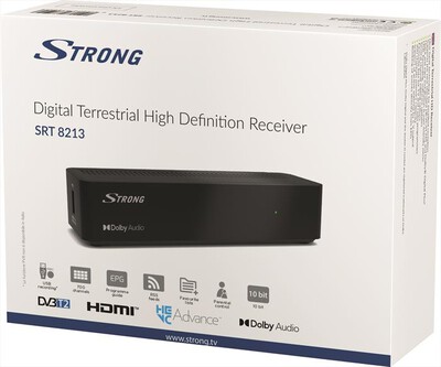 STRONG - Decoder digitale terrestre T2 SRT8213-Nero