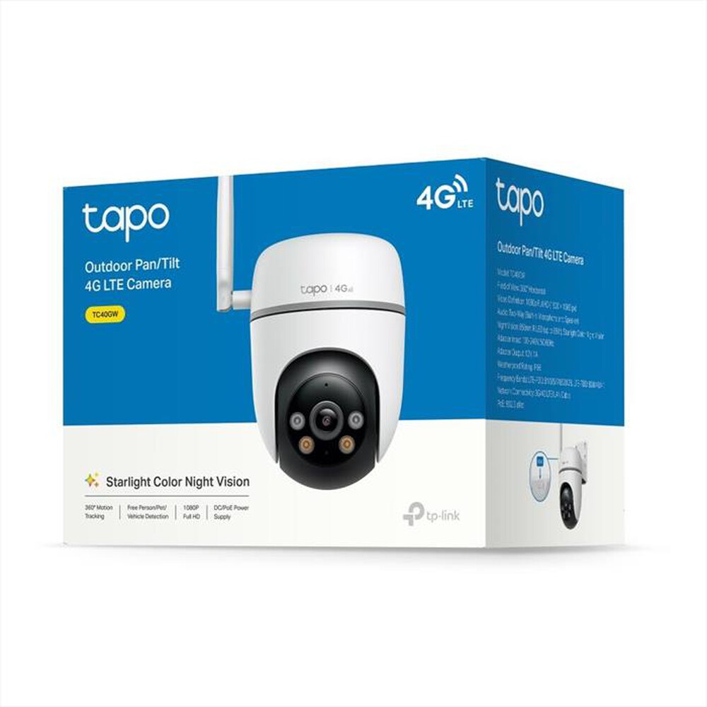 Immagine del prodotto TP-LINK - TW40GW TELECAMERA PAN/TILT OUTDOOR 4G LTE-Bianco