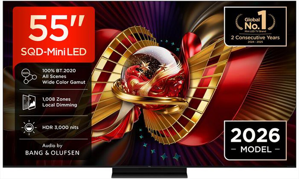 Immagine del prodotto TCL - Smart TV SQD Mini LED 4K 55" 55C8L-Nero