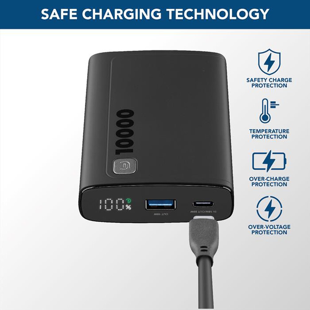 Immagine del prodotto CELLULARLINE - Caricabatterie Portatile PBDISPL01PD10000K-Nero