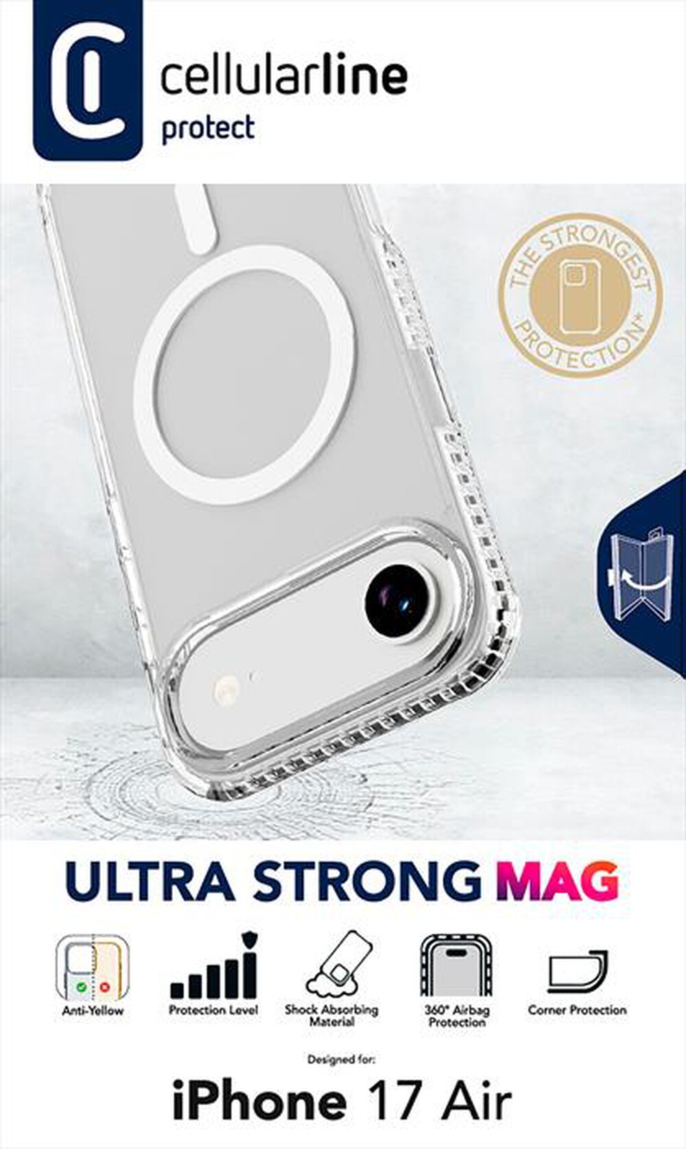 Immagine del prodotto CELLULARLINE - Custodia ULTRA STRONG MAG per IPHONE AIR-Trasparente