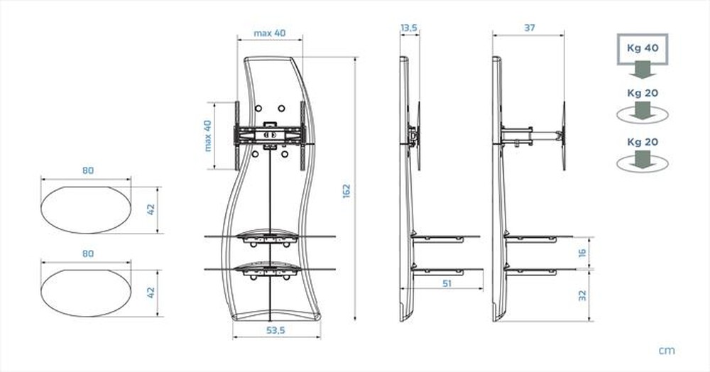 Immagine del prodotto MELICONI - Supporto TV GH. DES. 2500 ROT BIA MAT-Bianco matt