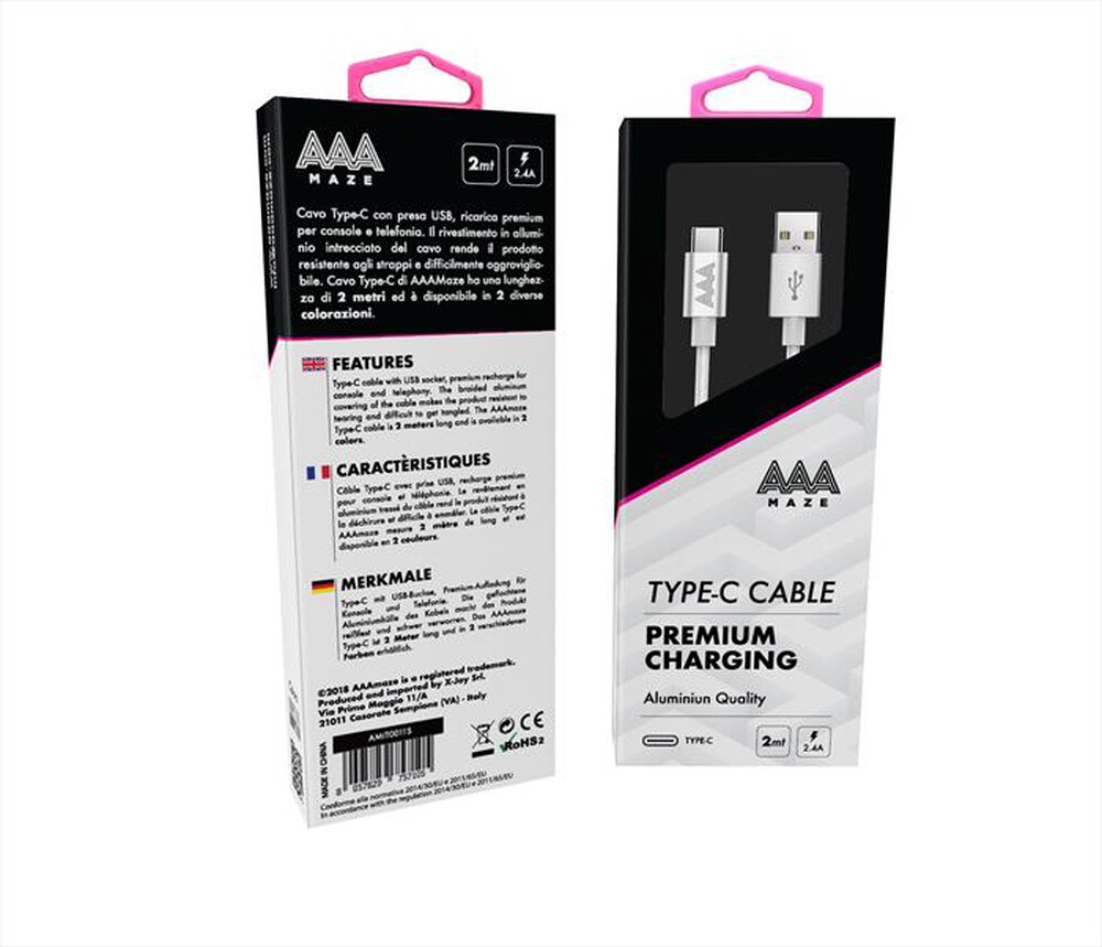 "AAAMAZE - TYPE-C CABLE 2M-Silver"