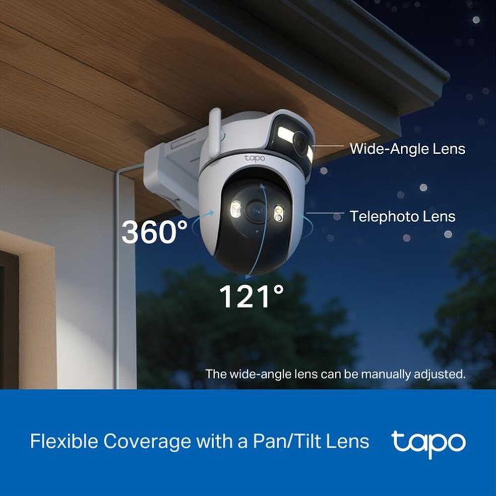 Immagine del prodotto TP-LINK - Telecamera sicurezza outdoor doppio obiettivo TC34-bianco