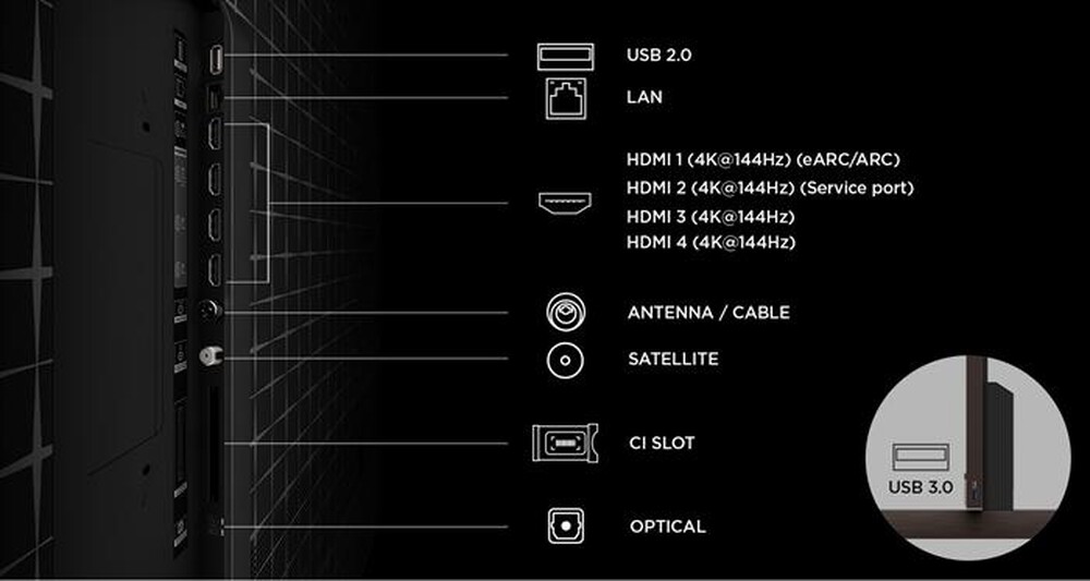 Immagine del prodotto TCL - Smart TV Mini LED 4K 75" 75X11L-Nero, Metallico
