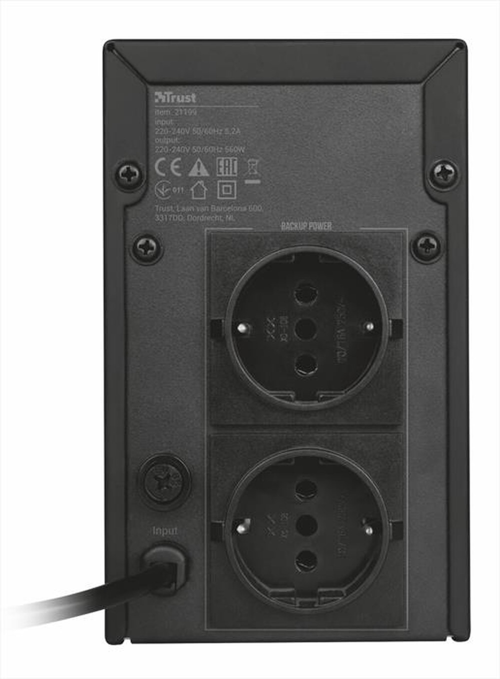 "TRUST - 1000VA UPS 2XWALLSCKT IT-Black"
